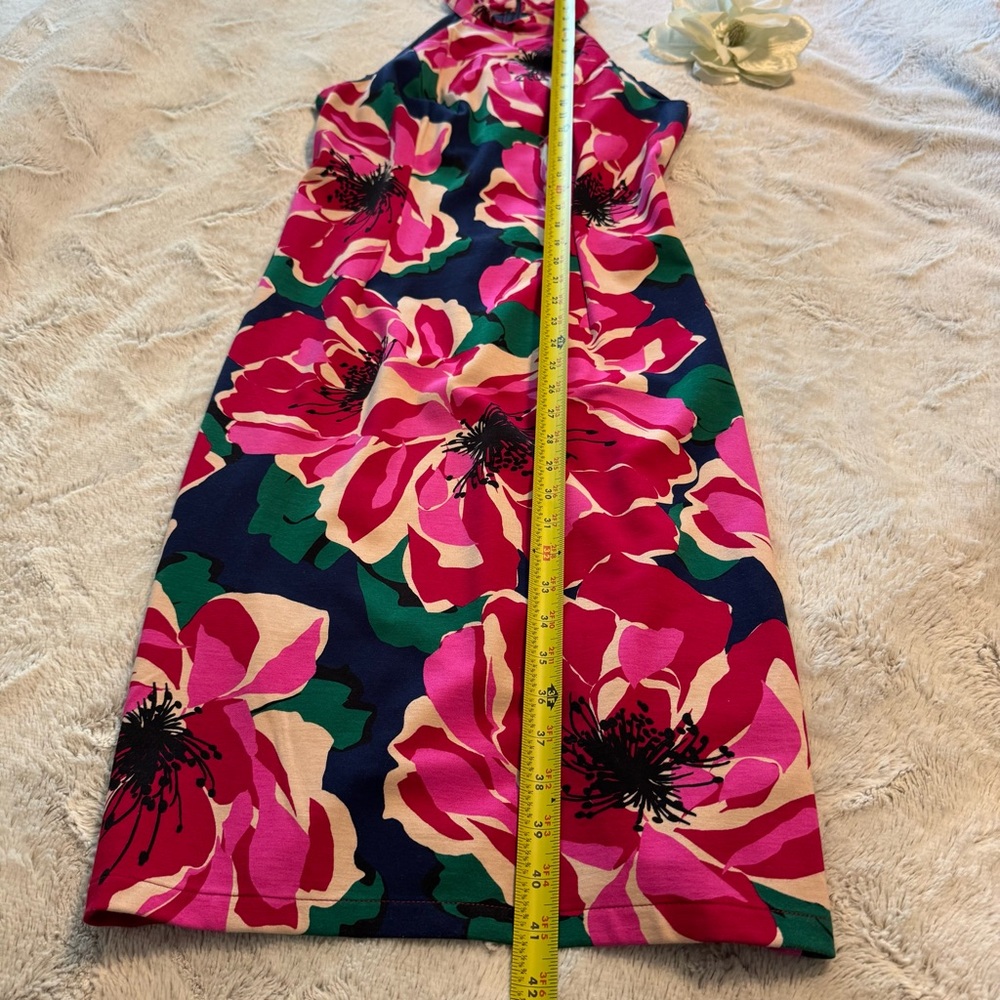 Trina Turk Floral Sheath Halter Dress Sz 6 - Picture 11 of 13